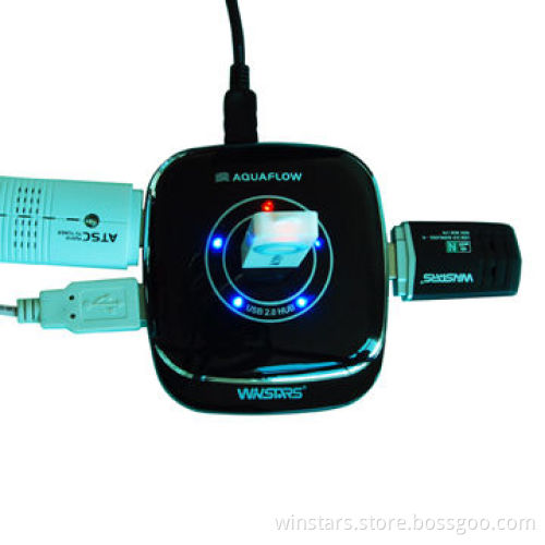 4-port USB2.0 Hub, USB Cable, Plug-and-play Function